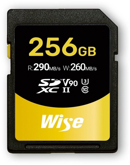 Picture of Wise SDXC UHS-II V90       256GB R:290MBs / W:260MBs   WI-SD-N256
