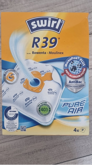 Picture of Worek do odkurzacza Melitta Swirl vacuum cleaner bags R39 MicroPor Plus AntiBac Green (4 bags + 1 filter, for Rowenta, Moulinex)