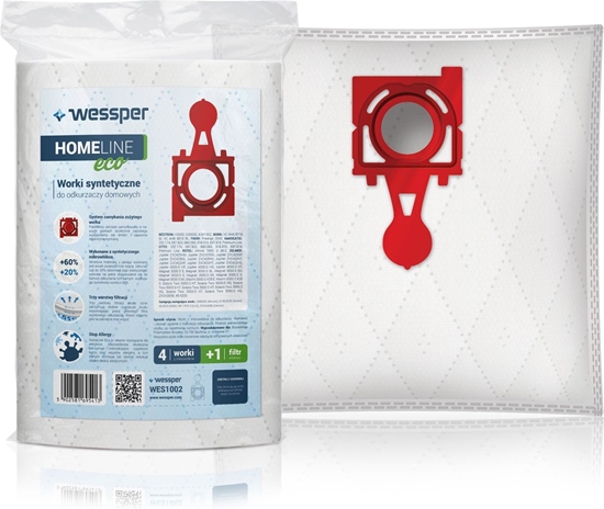 Picture of Worek do odkurzacza Wessper do Zelmer Jupiter ZMB03K, IZ-49.4220PF, 49.4220, Safbag Czerwony - syntetyczne 4 sztuki + filtr