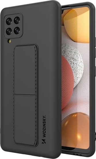 Изображение Wozinsky Wozinsky Kickstand Case elastyczne silikonowe etui z podstawk Samsung Galaxy A42 5G czarny