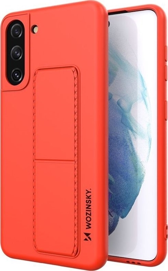 Изображение Wozinsky Wozinsky Kickstand Case elastyczne silikonowe etui z podstawk Samsung Galaxy S21+ 5G (S21 Plus 5G) czerwony