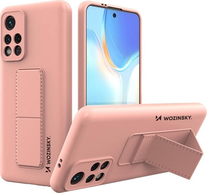 Изображение Wozinsky Wozinsky Kickstand Case elastyczne silikonowe etui z podstawk Xiaomi Poco M4 Pro 5G róowy