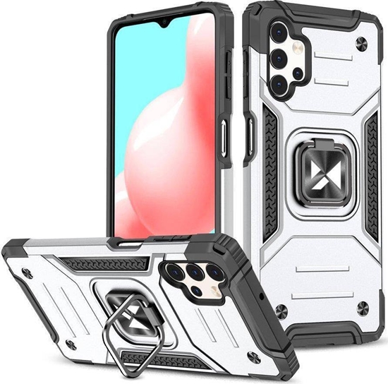 Picture of Wozinsky Wozinsky Ring Armor pancerne hybrydowe etui pokrowiec + magnetyczny uchwyt Samsung Galaxy A73 srebrny