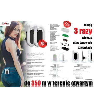 Изображение Zamel Przycisk bezprzewodowy hermetyczny BULIK II PDH-240 (SUN10000436)