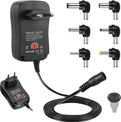 Attēls no Zasilacz do laptopa Aptel 30 W, Wiele wtyczek, 1.2 A, 12 V (PLP52A)