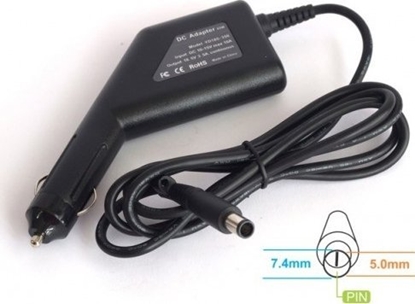 Picture of Zasilacz do laptopa Energy4U CA17 19.5V / 2.05A (7.4x5.0mm + PIN) 40W, zasilacz samochodowy do notebooka HP