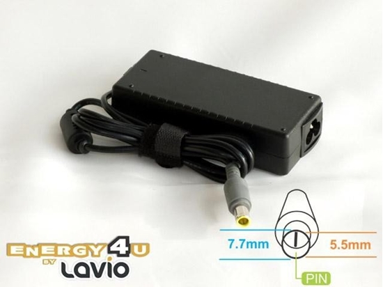 Picture of Zasilacz do laptopa Energy4U Energy4U PA13 20V / 3.25A (7.7x5.5mm + PIN) 65W, zasilacz do notebooka / laptopa IBM, Lenovo