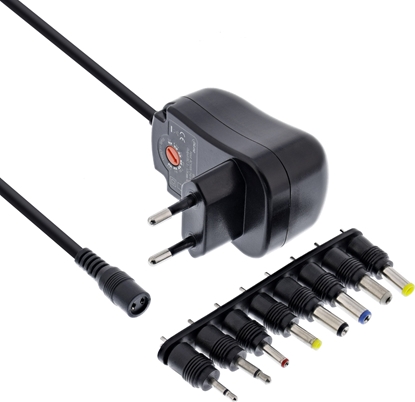 Изображение Zasilacz do laptopa InLine InLine® Universal power supply 12W, 110-240V to 3-12V, max. 1200mA