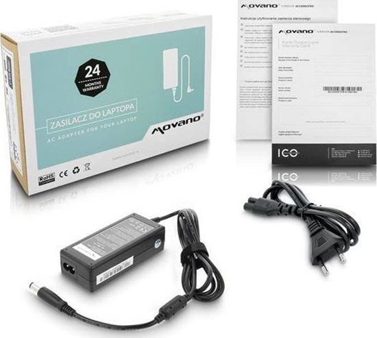 Изображение Zasilacz do laptopa Movano 65 W, 5 mm, 3.3 A, 19.5 V (DEL195334)