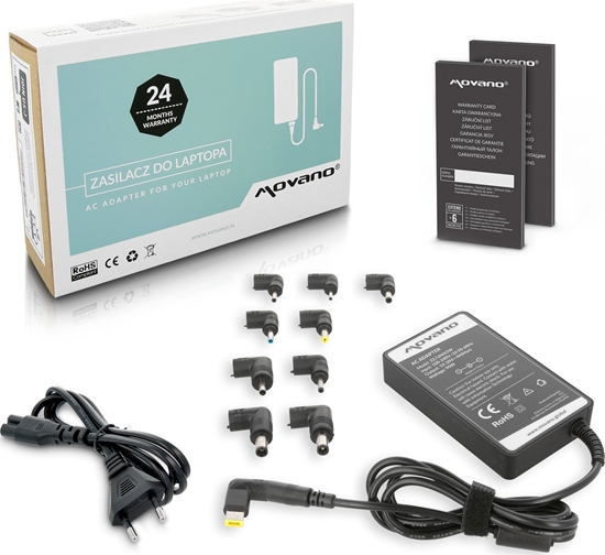 Picture of Zasilacz do laptopa Movano Zasilacz adowarka uniwersalna 15-20v|65W|10wtyków