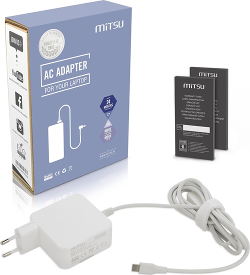 Picture of Zasilacz do laptopa Mitsu 45 W, USB-C, 3 A, 20 V (ZM/USBC45W)