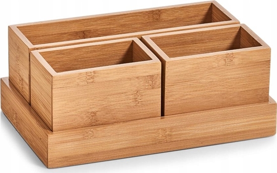 Изображение Zeller Pojemniki do przechowywania, organizery, 100% bambus - 4 elementy w komplecie, ZELLER