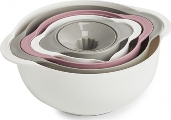 Picture of Zeller Wielofunkcyjny zestaw kuchenny, 5-czciowy, biay / szary / jagodowy 12x7, 15x7,5, 18,5x8, 22x12, 26x12,5 cm