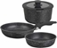Attēls no Zestaw garnków z odpinan rczka komplet 3 sztuk czarne marmurkowe Klausberg KB 7858
