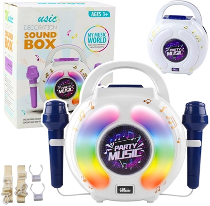 Изображение Zestaw Karaoke Dwa Mikrofony Gonik Bluetooth MP3 Nagrywanie LED LEAN Toys