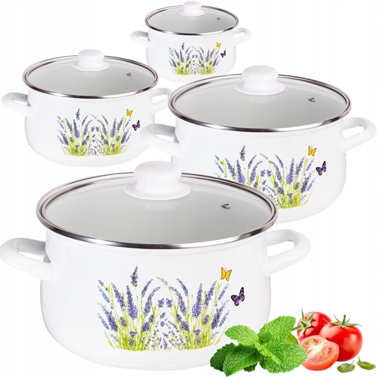 Picture of ZESTAW KOMPLET GARNKÓW EMALIOWANYCH 8CZ KO-5005  18CM, 20CM, 22CM, 24CM