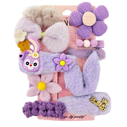 Picture of Zestaw pakiet 10w1 spinek wsuwek do wosów puchate fiolet SP409