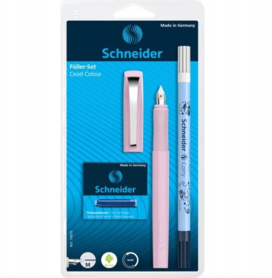 Picture of Zestaw pióro wieczne SCHNEIDER Ceod Colour, wymazywacz, naboje 6 szt., mix kolorów, blister