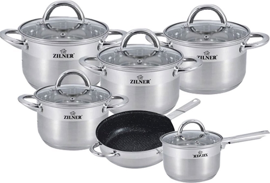 Picture of Zilner Zestaw garnków stalowych indukcyjnych 12 elem ZL 8108 Zillner