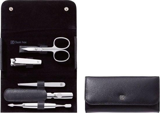 Picture of Zwilling CLASSIC snap fastener leather case, black, 5 pcs.
