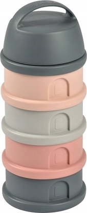 Изображение . BEABA Pojemniki na mleko w proszku 4 komory mineral grey/pink (opakowanie zbiorcze 6 szt.)