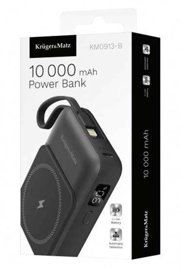 Picture of 10 000 mAh lādētājs-akumulators ar bezvadu uzlādi | iPhone 12+, Android | Lighting vads | LCD