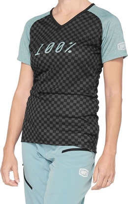 Picture of 100% Koszulka damska 100% AIRMATIC Women's Jersey krótki rkaw seafoam checkers roz. L (NEW 2021)