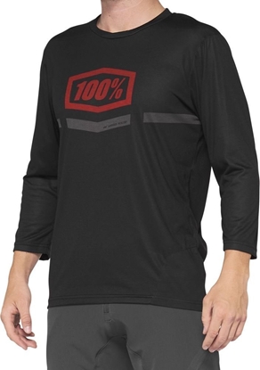 Attēls no 100% Koszulka mska 100% AIRMATIC 3/4 Sleeve black red roz. XL (NEW 2022)