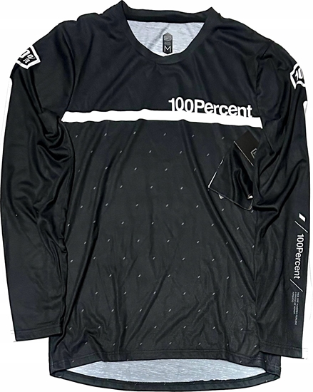 Picture of 100% Koszulka mska 100% AIRMATIC Jersey dugi rkaw Black/White roz. M (NEW 2023)