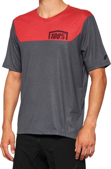 Picture of 100% Koszulka mska 100% AIRMATIC Jersey krótki rkaw charcoal racer red roz. L (NEW 2022)
