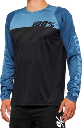 Attēls no 100% Koszulka mska 100% R-CORE Jersey dugi rkaw black slate blue roz. M (NEW 2022)