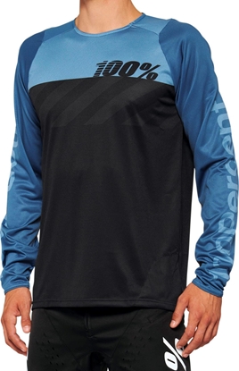 Attēls no 100% Koszulka mska 100% R-CORE Jersey dugi rkaw black slate blue roz. XL (NEW 2022)