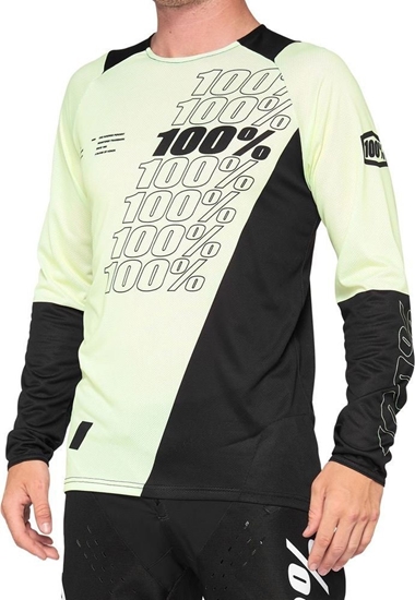 Picture of 100% Koszulka mska 100% R-CORE Jersey dugi rkaw yellow black roz. XL (NEW 2021)