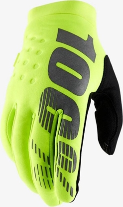 Attēls no 100% Rkawiczki 100% BRISKER Youth Glove fluo yellow roz. M (dugo doni 149-159 mm) (DWZ)