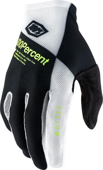 Picture of 100% Rkawiczki 100% CELIUM Glove black white fluo yellow roz. S (dugo doni 181-187 mm) (DWZ)