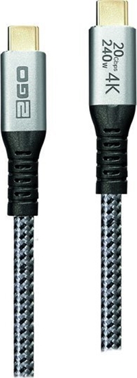 Изображение Kabel USB 2GO USB-C - USB-C 2 m Srebrny (797515)