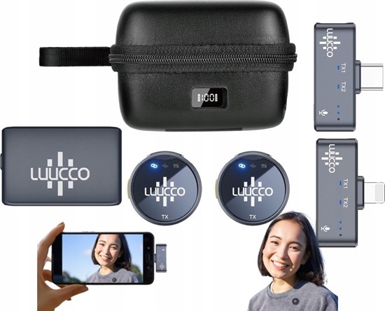 Picture of 2x Mikrofon Krawatowy Bezprzewodowy 3w1 na iPhone Lightning + USB-C + 3,5mm / AirWave / Combo