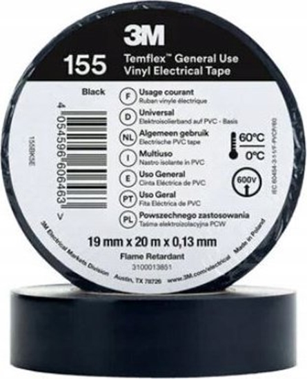 Picture of 3M Tama izolacyjna 19mm x 20m PCW Temflex 155 czarna 7100184744
