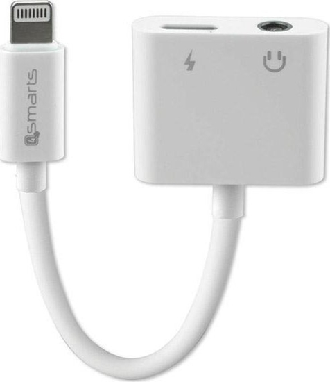 Picture of 4smarts 4smarts Kabel Audio adowanie Splitter Lightning - Lightning + 3.5mm AUX biay/white 468673