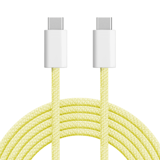 Picture of 60W USB Type C - USB Type C kabelis 1m dzeltens Kruger&Mat