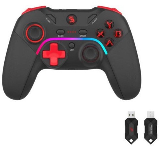 Picture of A4tech Bloody GPW70, gamepad, RGB, Dual mode 2,4G+USB, erná