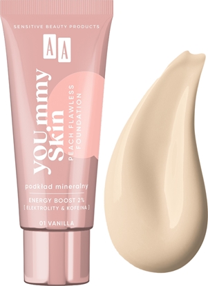 Picture of AA YOU.mmy Skin Peach Flawless Foundation podkad mineralny 01 Vanilla 30ml