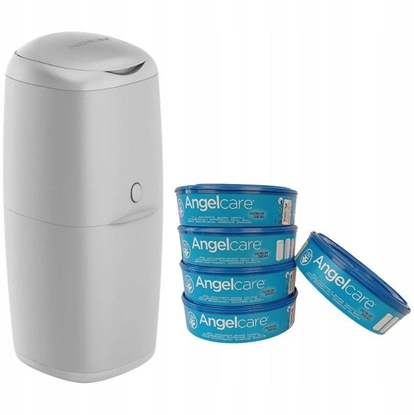 Attēls no ABAKUS-POJEMNIK NA PIELUCHY KLASYCZNY +   5 WKADÓW ANGELCARE SZARY