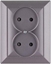 Picture of Abex Gniazdo podwójne Pera bez uziemienia antracyt (PT-5P)