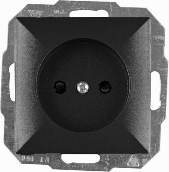 Picture of Abex Gniazdo pojedyncze Pera bez uziemienia czarny (PT-15P)