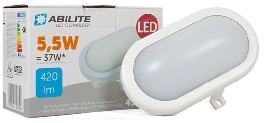 Picture of Abilite Oprawa kanaowa owalna 5.5W, IP65, klosz PC, biay