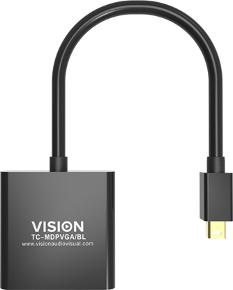 Изображение Adapter AV Vision VISION Professional installationstauglicher Adapter Mini-DisplayPort zu VGA - 30 JAHRE GARANTIE - Maximale Auflosung 1920 x 1080 - Keine Konvertierung von VGA zu DP - Hotplug - mDP (M) zu VGA (F) - Aussendurchmesser 5,5 mm - 32 AWG - Ges