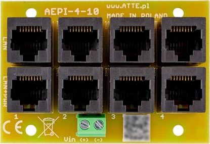 Attēls no Adapter bluetooth Atte Adapter PoE PASSIVE 4 kanaowy 10/100 AEPI-4-10-OF