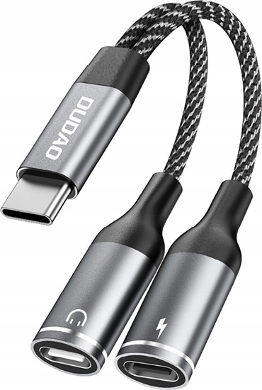 Picture of Dudao Dudao L13C+ 2in1 USB-C Adapter - Gray