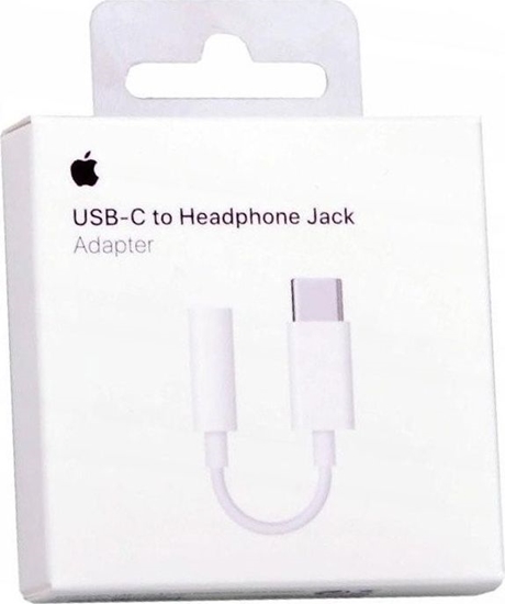 Picture of APPLE  ADAPTER TYP-C DO MINI JACK 3,5MM PRZEJCIÓWKA BIAY IPHONE BOX